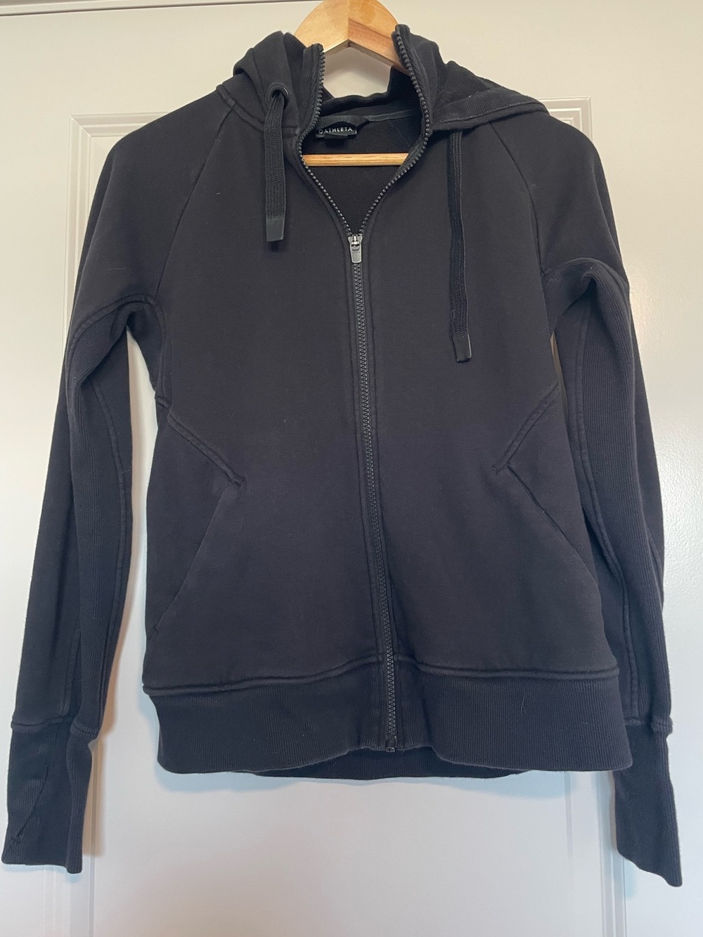 Athleta Black Hooded Zip Jacket
